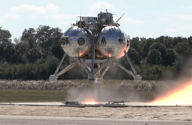 Morpheus lander in flight
