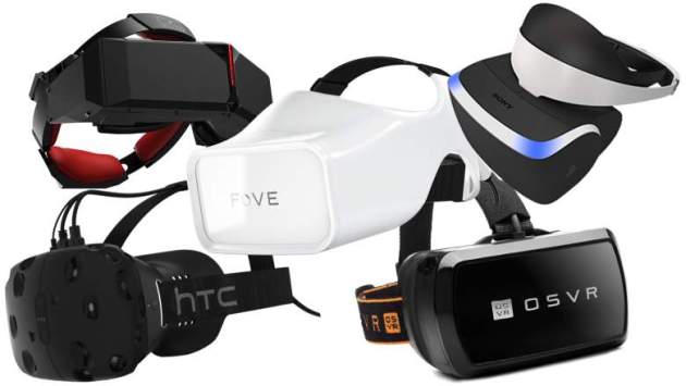 Array of current VR headsets
